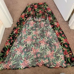 Floral skirt with built in shorts in the front